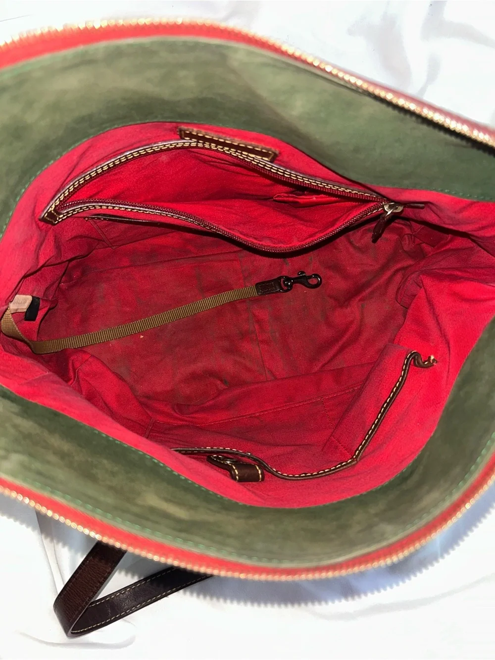 Dooney & Bourke Florentine Leather Satchel Tote Bag Chestnut Brown Vachetta